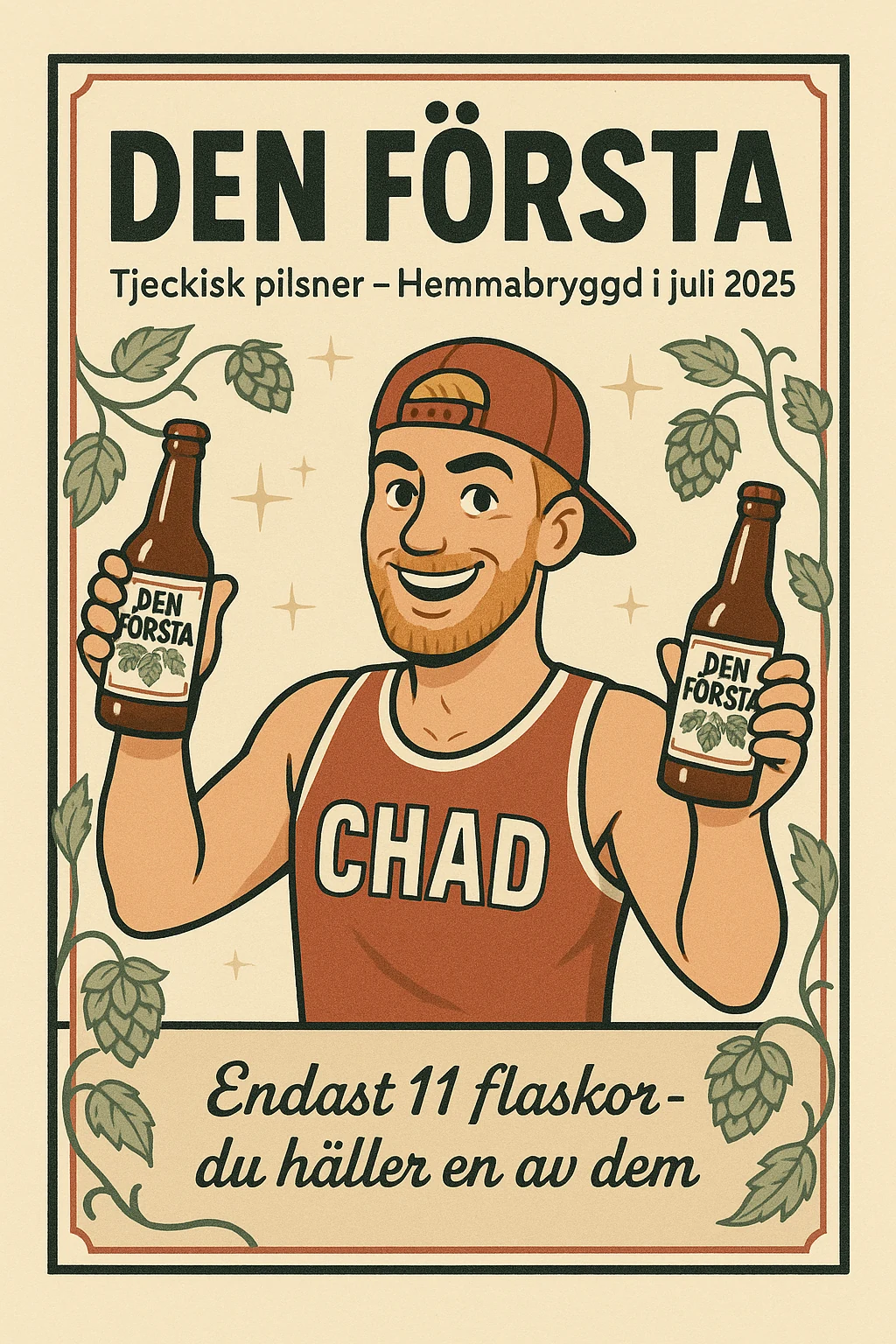Etikett för Den första
